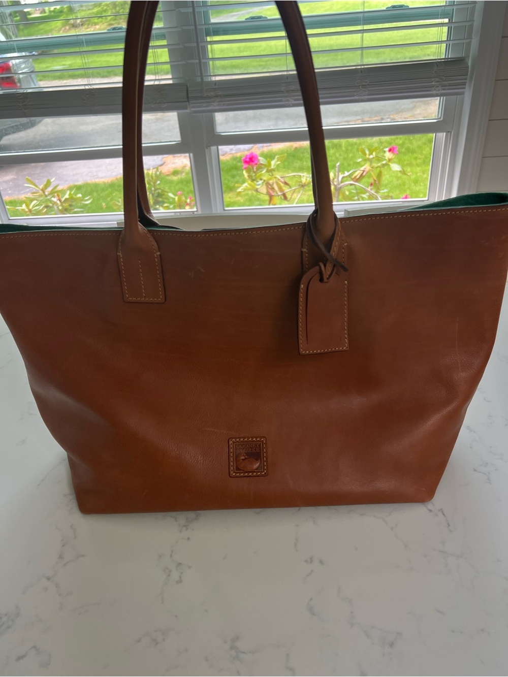 Dooney & Bourke Cognac Leather Tote - Picture 5 of 8
